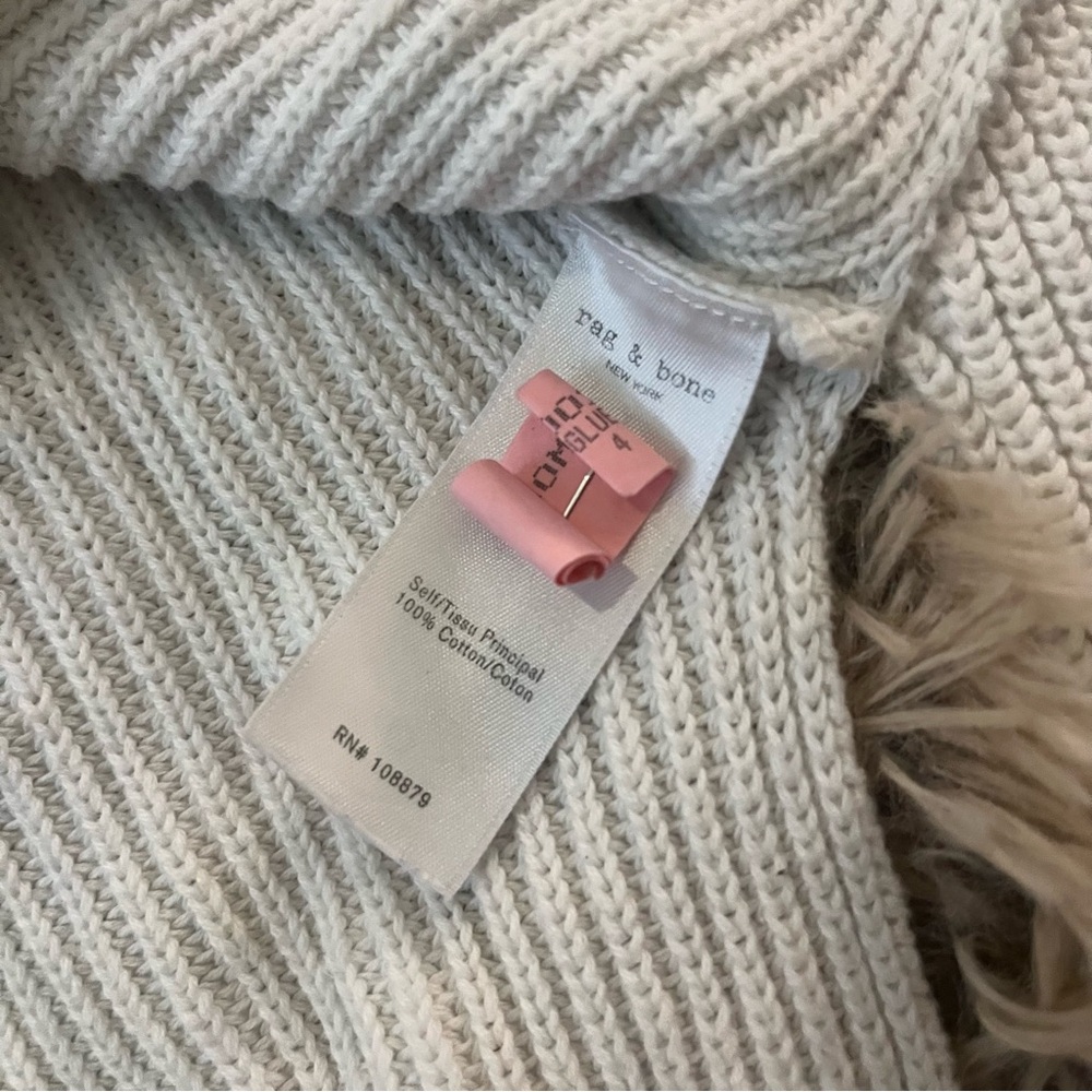 rag & bone Cold-Shoulder Ribbed Cream Sweater S - Picture 3 of 5
